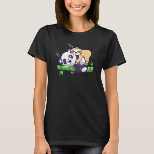 Süßer schlafender Faultier auf Panda-Bär Faultier T-Shirt