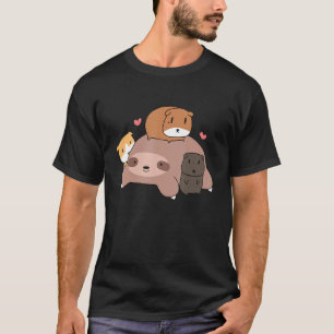 Süßer schlafender Faultier liebt Meerschweinchen f T-Shirt