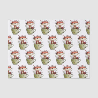 Süßer Schlafender Fuchs Teetasse Floral Daisy Whim Seidenpapier