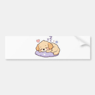 Süßer Schlafender Hund -Kawaii Pastell-Welpe Vinyl Autoaufkleber