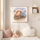 Süßer schlafender Igel für Kinder Poster