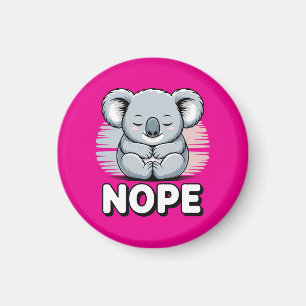 Süßer schlafender Koala “Nein” Lustige Cartoon Magnet