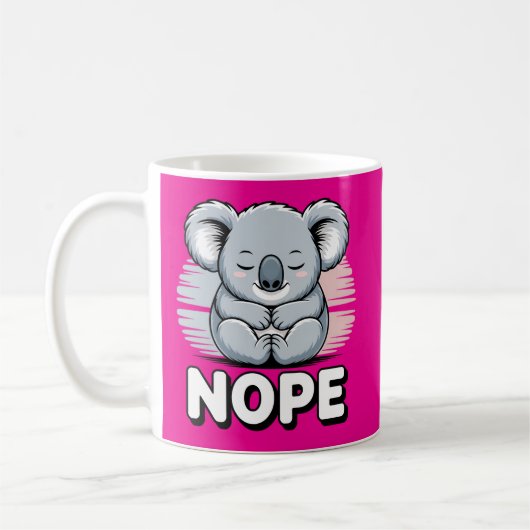 Süßer schlafender Koala “Nö” Lustiger Cartoon Kaffeetasse (Links)