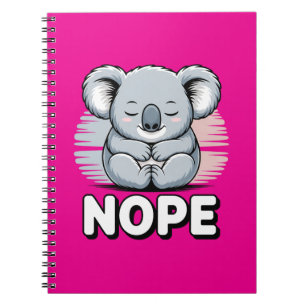Süßer Schlafender Koala “Nö” Lustiger Cartoon Notizblock