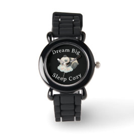 Süßer schlafender Panda auf Wolken-Wasserfarbe Armbanduhr