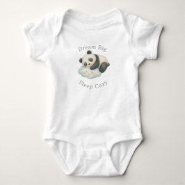 Süßer schlafender Panda auf Wolken-Wasserfarbe Baby Strampler