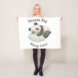 Süßer schlafender Panda auf Wolken-Wasserfarbe Fleecedecke