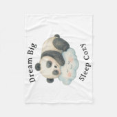 Süßer schlafender Panda auf Wolken-Wasserfarbe Fleecedecke (Vorderseite)