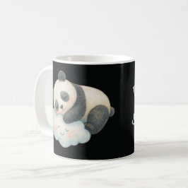 Süßer schlafender Panda auf Wolken-Wasserfarbe Kaffeetasse