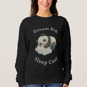 Süßer schlafender Panda auf Wolken-Wasserfarbe Sweatshirt