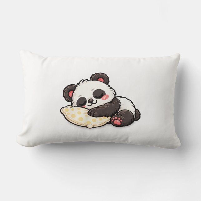 Süßer schlafender Panda mit Kissen (Vorderseite)