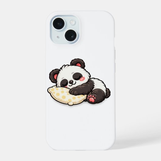 Süßer schlafender Panda mit Kissen iPhone 15 Hülle (Rückseite)