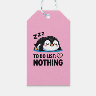 süßer schlafender Pinguin, To-Do-Liste nichts Geschenkanhänger
