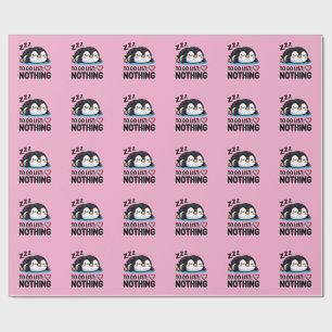 süßer schlafender Pinguin, To-Do-Liste nichts Geschenkpapier