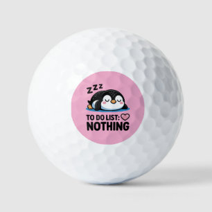 süßer schlafender Pinguin, To-Do-Liste nichts Golfball