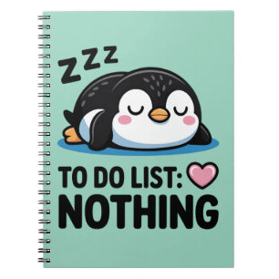 süßer schlafender Pinguin, To-Do-Liste nichts Notizblock