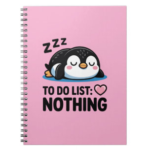 süßer schlafender Pinguin, To-Do-Liste nichts Notizblock