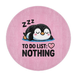 süßer schlafender Pinguin, To-Do-Liste nichts Schneidebrett