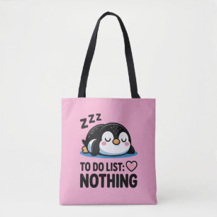 süßer schlafender Pinguin, To-Do-Liste nichts Tasche