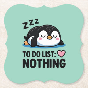 süßer schlafender Pinguin, To-Do-Liste nichts Untersetzer