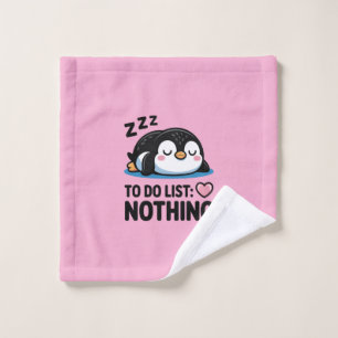 süßer schlafender Pinguin, To-Do-Liste nichts Waschlappen