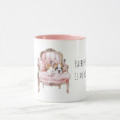 Süßer schlafender schwarzer Creme-Welpe Tasse (Zentrum)