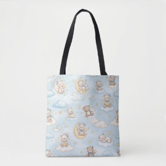 Süßer Schlafender Teddybär Mond & Sterne Baby-Kind Tasche