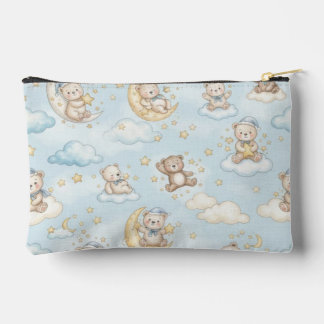 Süßer schlafender Teddybär Mond & Sterne Baby-Kind Zubehörtasche
