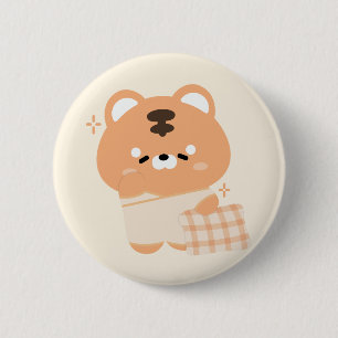 Süßer schlafender Tiger Button