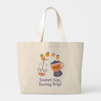Süßer Schluck, Sonniger Trip – Kawaii Sommer Smoot Jumbo Stoffbeutel