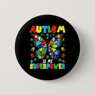 Süßer Schmetterling Autismus ist meine Superkraft Button