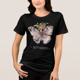 Süßer Schmetterling und Blütenschmetterling Chic W Tri-Blend Shirt