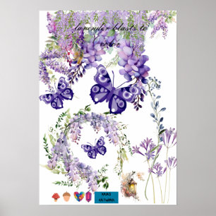 süßer Schmetterling und Lavendel Zimmer Wandposter Poster