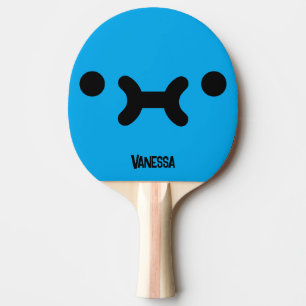 Süßer Schmollmund Blau mit Namen Tischtennis Schläger