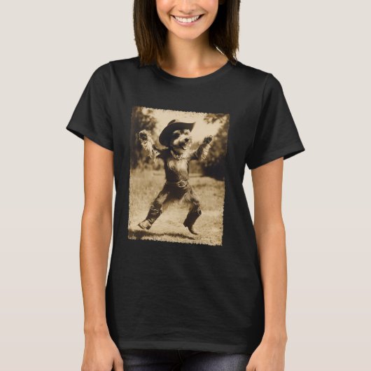 Süßer Schnauzer Cowboy T-Shirt (Vorderseite)