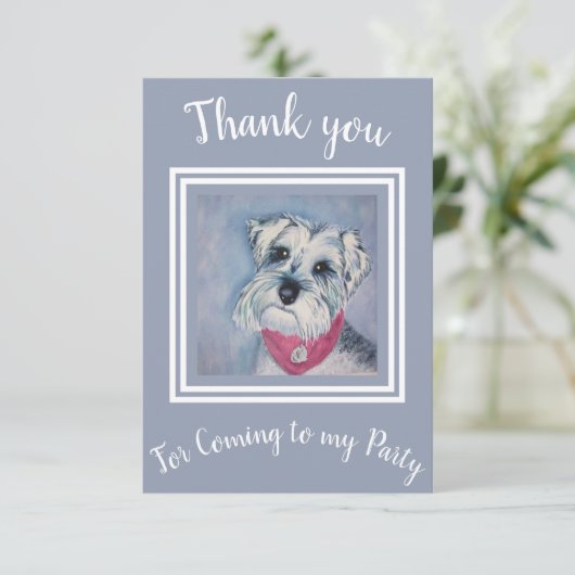Süßer Schnauzer Dankeskarte (Stehend Vorderseite)