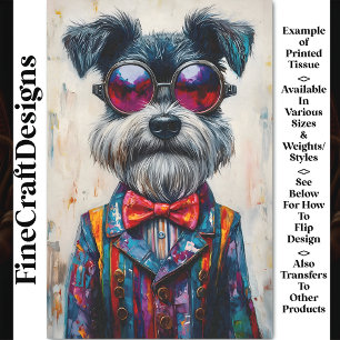 Süßer Schnauzer Hund, Lebendige Farbige CD1 Decoup Seidenpapier