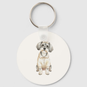 Süßer Schnauzer langohriger Hund Schlüsselanhänger