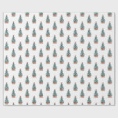 Süßer Schneebaum zu Weihnachten Geschenkpapier (Flach)