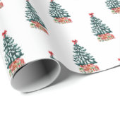 Süßer Schneebaum zu Weihnachten Geschenkpapier (Rolleneckpunkt)