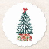 Süßer Schneebaum zu Weihnachten Untersetzer (Vorderseite)