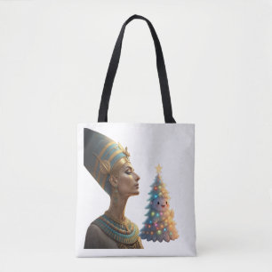 Süßer Schneebedeckter Weihnachtsbaum Druck Leuchte Tasche