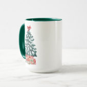 Süßer Schneebedeckter Weihnachtsbaum Grün Tasse (Vorderseite Links)