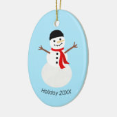 Süßer Schneemann-Feiertag Keramik Ornament (Links)
