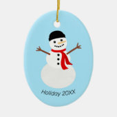 Süßer Schneemann-Feiertag Keramik Ornament (Vorne)
