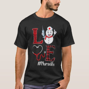 Süßer Schneemann Herzschlag Frohe Weihnachten TAGE T-Shirt