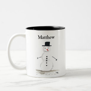 Süßer Schneemann Kinder Winter Schneemänner  Zweifarbige Tasse
