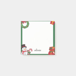 Süßer Schneemann & Kranz Weihnachten  Post-it Klebezettel