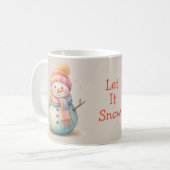 Süßer Schneemann Lass es schneien Kaffeetasse (Vorderseite Links)