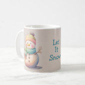 Süßer Schneemann Lass Es Schneien Kaffeetasse (Vorderseite Links)